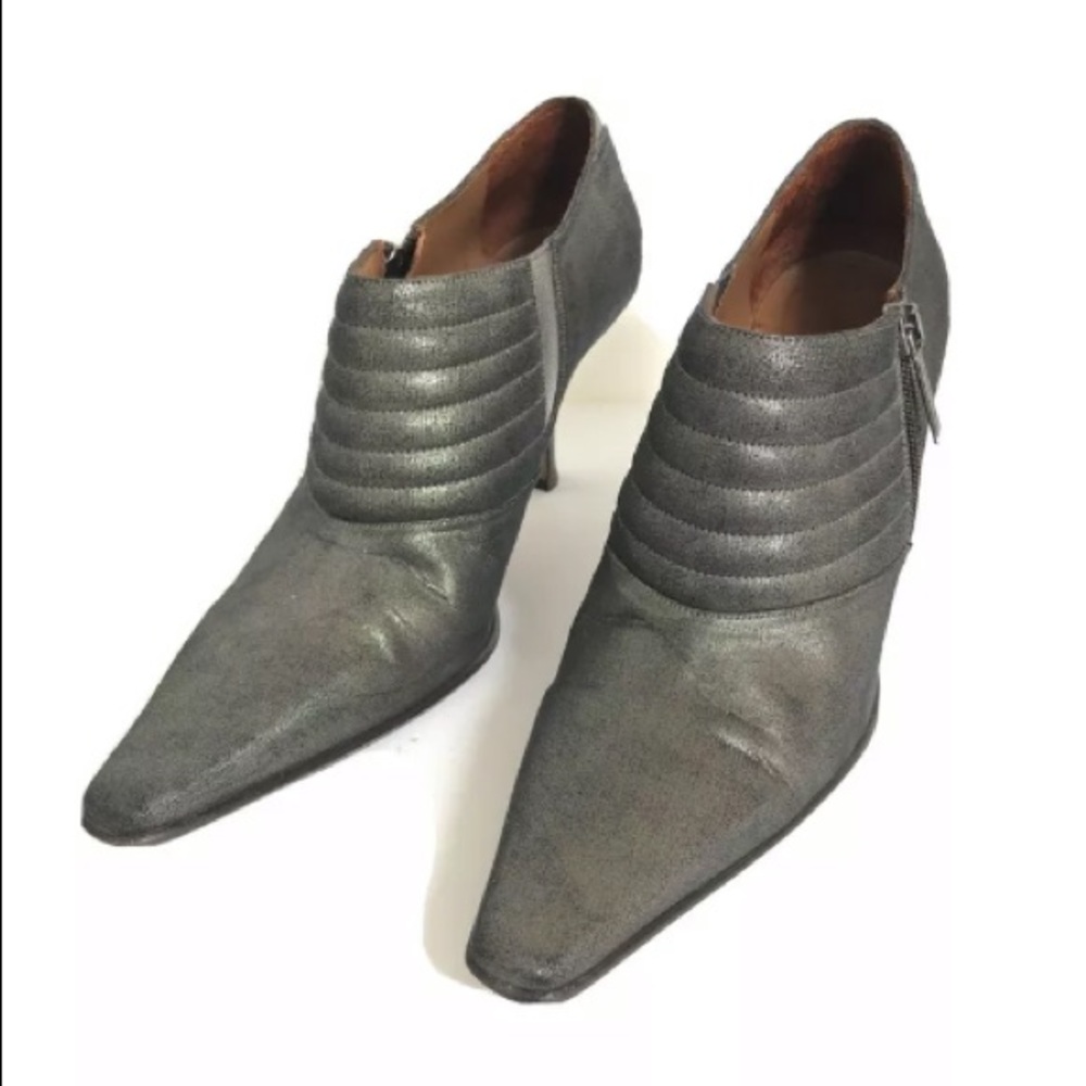 Donald J Pliner Monica Pewter Ankle Heeled Booties